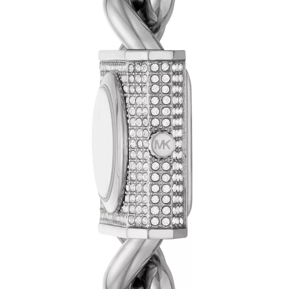 Michael Kors MK4718 Mk Chain Lock White Dial 25 mm Women's Watch New - Picture 2 of 7